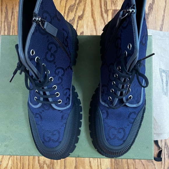 Gucci Maxi GG Lace Up Men Boots SIZE 9 - Picture 7 of 9